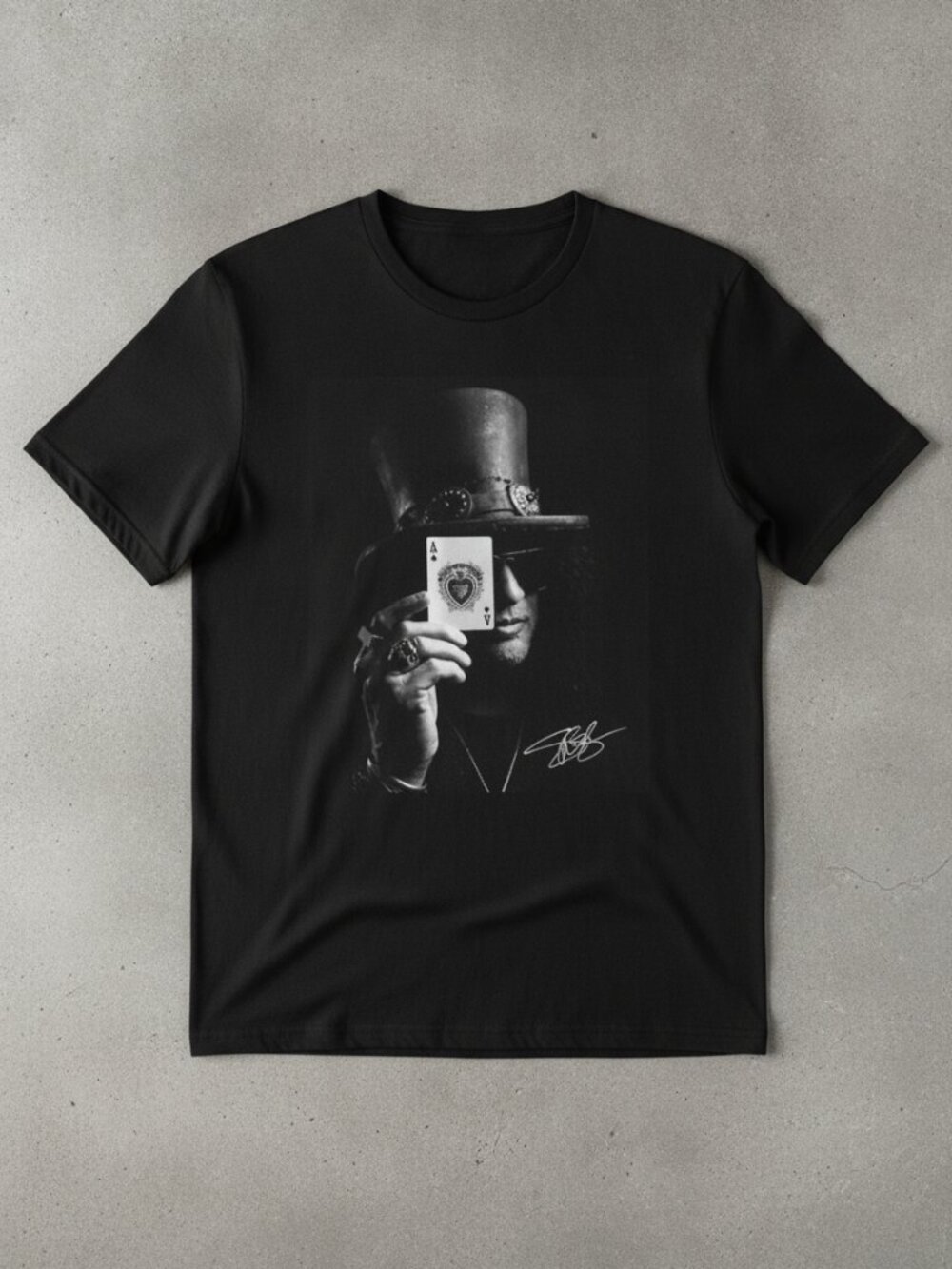 Black Top Hat Ace Card Graphic T-Shirt | Vintage Rock Style | Unisex Tee